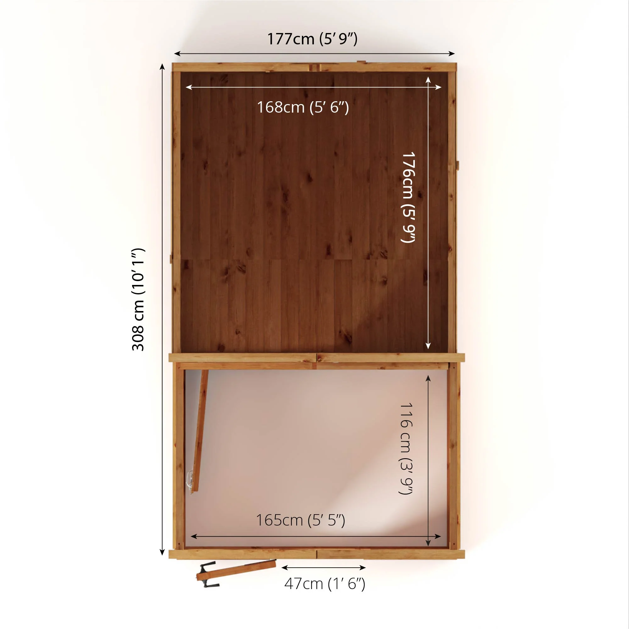 Mercia Woodsman 10' 4" x 6' 3" Apex Combi Greenhouse Shed - Premium Dip Treated Shiplap - Glass Windows - Image 15