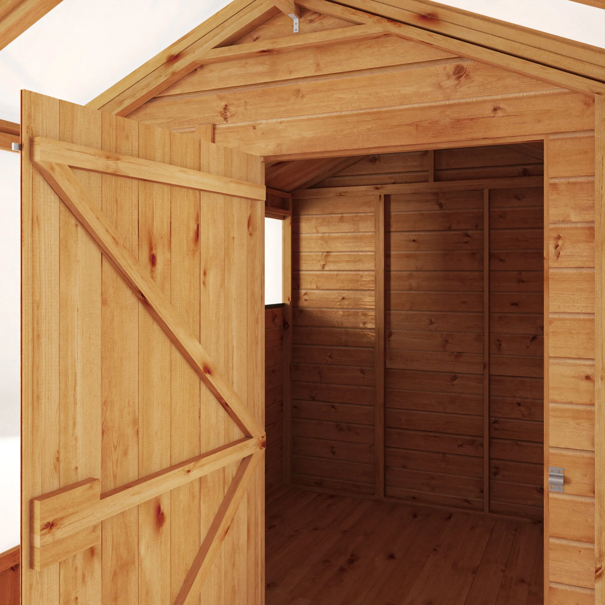 Mercia Woodsman 12' 3" x 6' 3" Apex Combi Greenhouse Shed - Premium Dip Treated Shiplap- Styrene Windows - Image 6