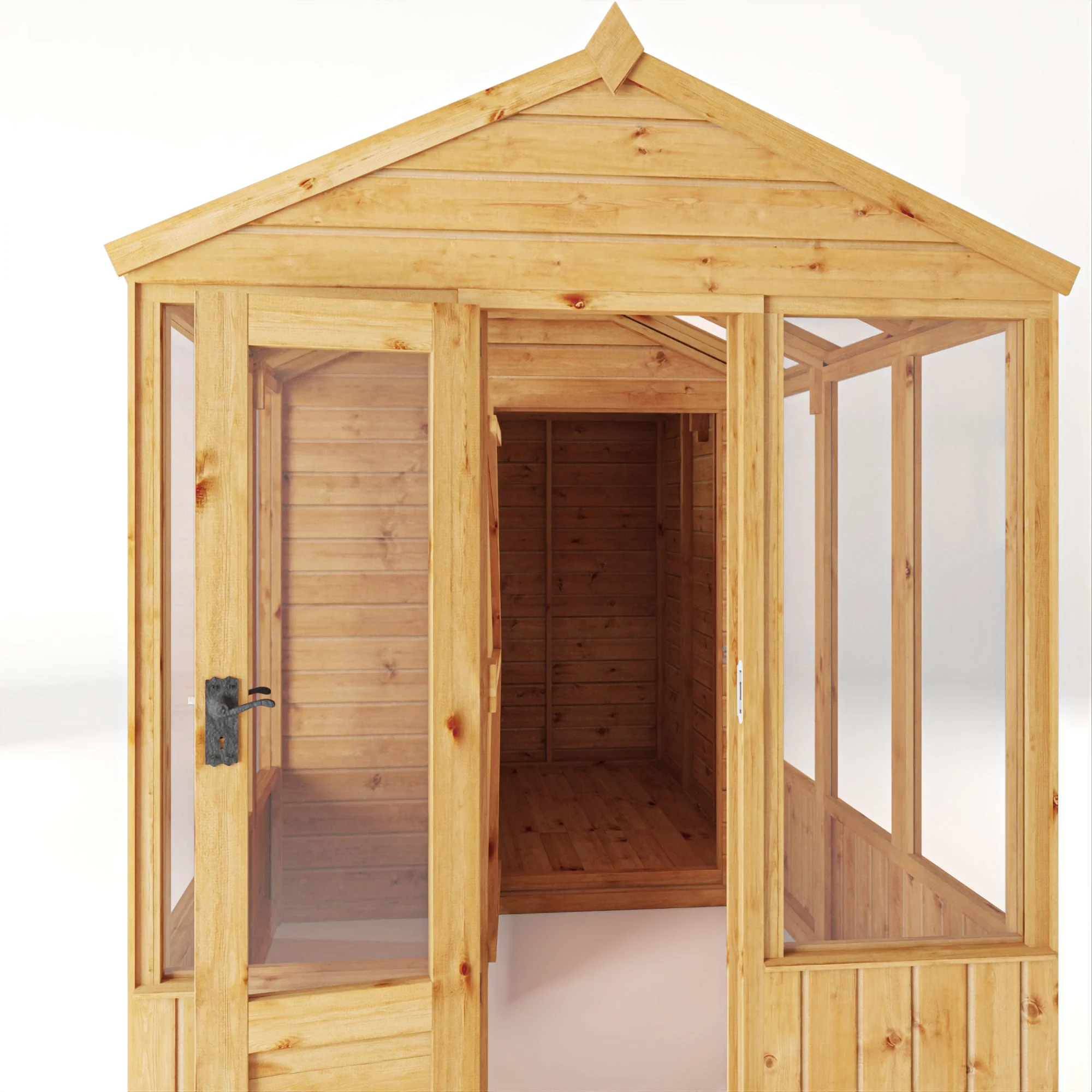 Mercia Woodsman 12' 3" x 6' 3" Apex Combi Greenhouse Shed - Premium Dip Treated Shiplap- Styrene Windows - Image 7