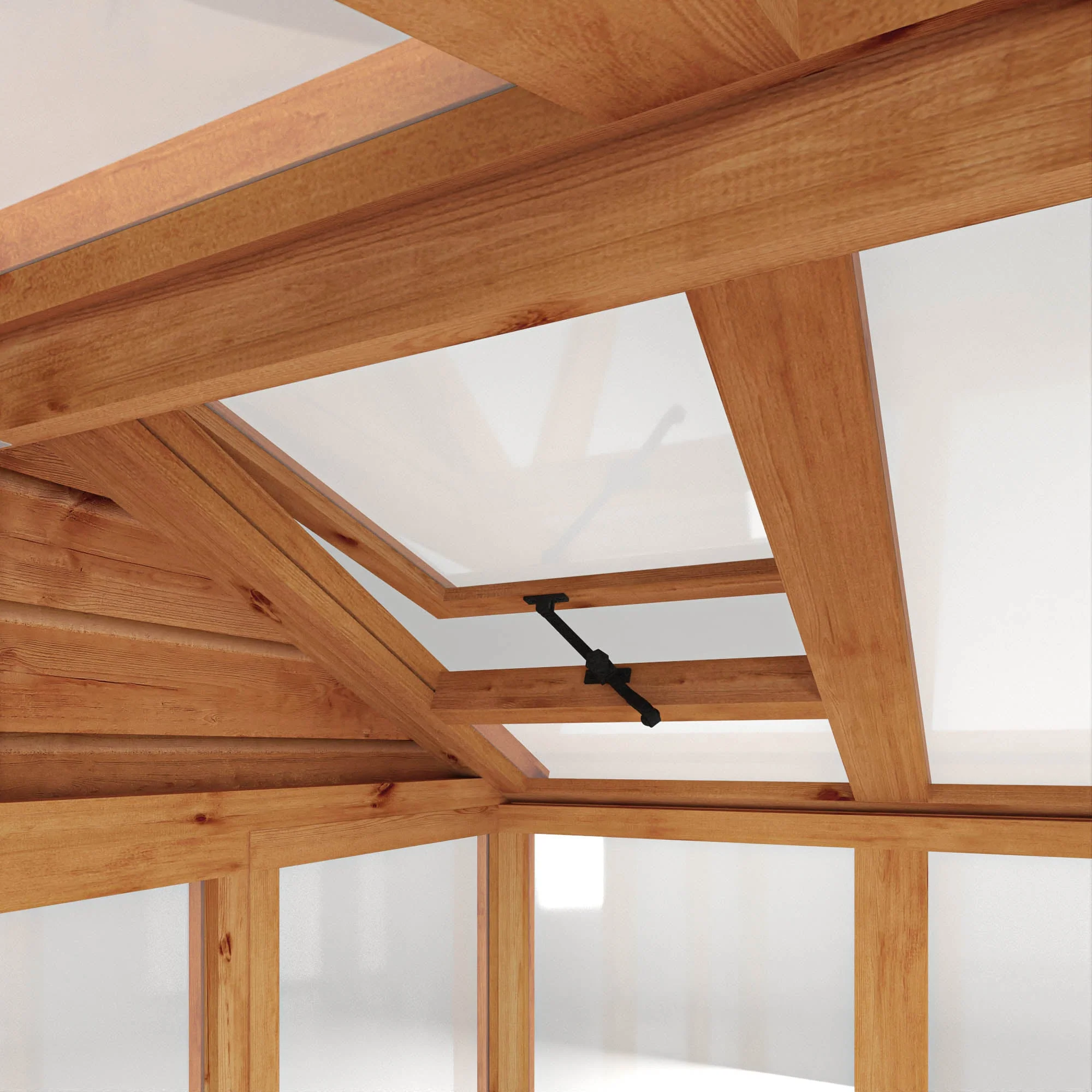 Mercia Woodsman 4' 3" x 6' 1" Apex Greenhouse - Premium Dip Treated Shiplap- Glass Windows - Image 6