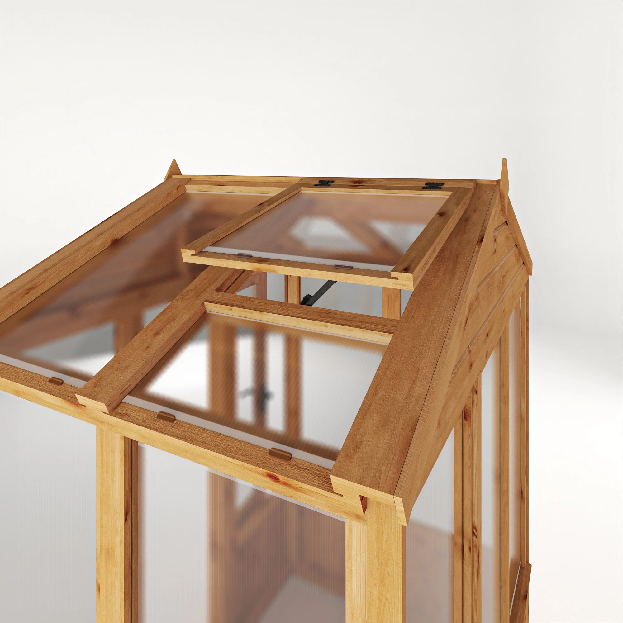 Mercia Woodsman 4' 3" x 6' 1" Apex Greenhouse - Premium Dip Treated Shiplap- Polycarbonate Windows - Image 6