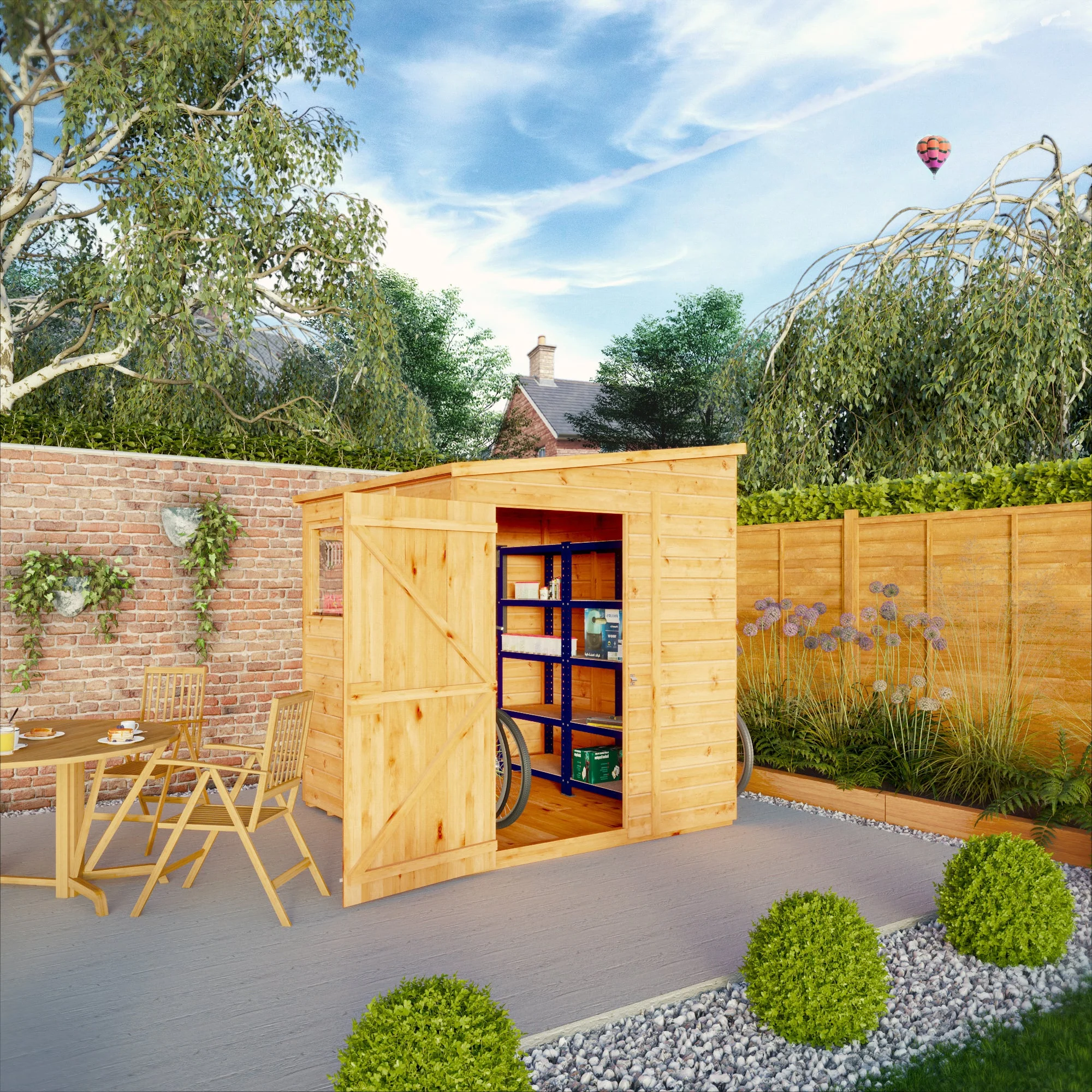 Mercia Woodsman 5' 11" x 5' 10" Pent Shed - Premium Dip Treated Shiplap - Styrene Windows