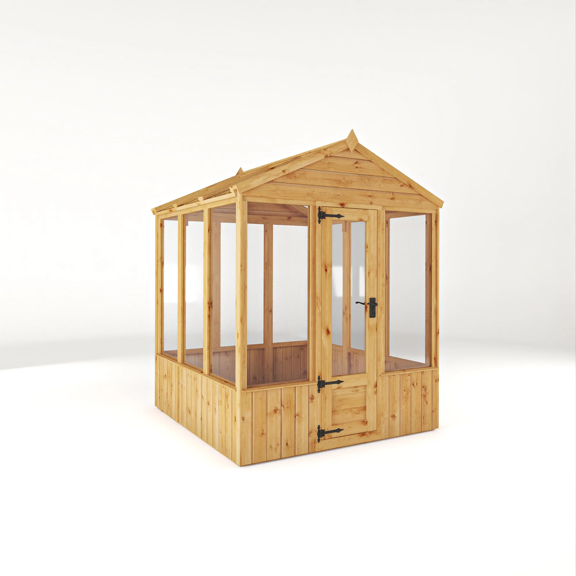 Mercia Woodsman 6' 3" x 6' 1" Apex Greenhouse - Premium Dip Treated Shiplap- Glass Windows - Image 4