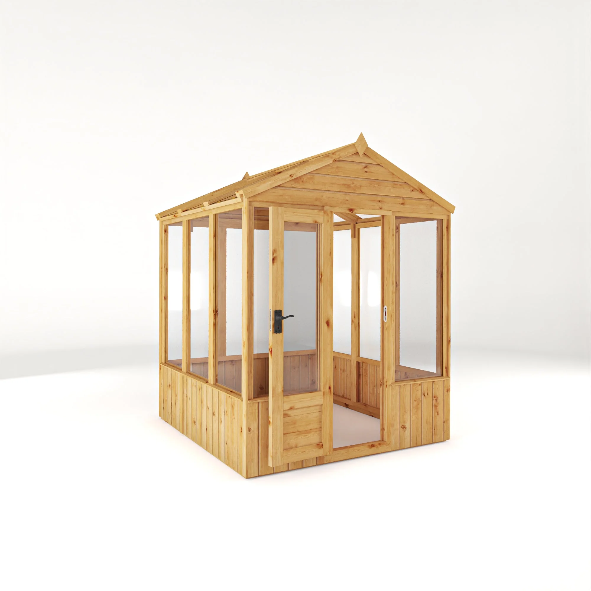 Mercia Woodsman 6' 3" x 6' 1" Apex Greenhouse - Premium Dip Treated Shiplap- Glass Windows - Image 6
