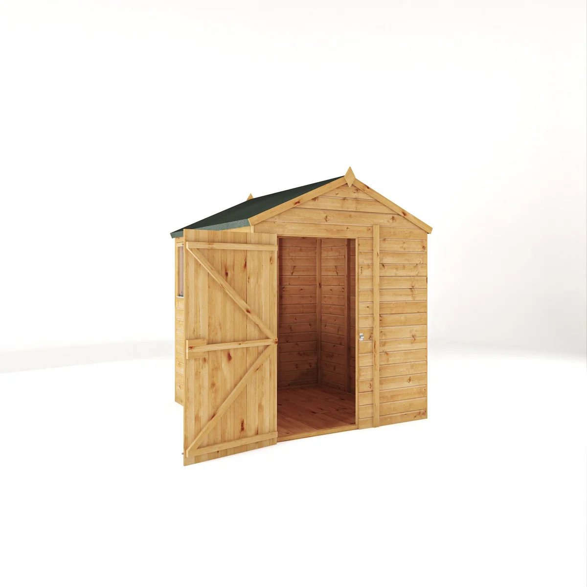 Mercia Woodsman 6' 3" x 6' 2" Apex Shed - Premium Dip Treated Shiplap - Styrene Windows - Image 10