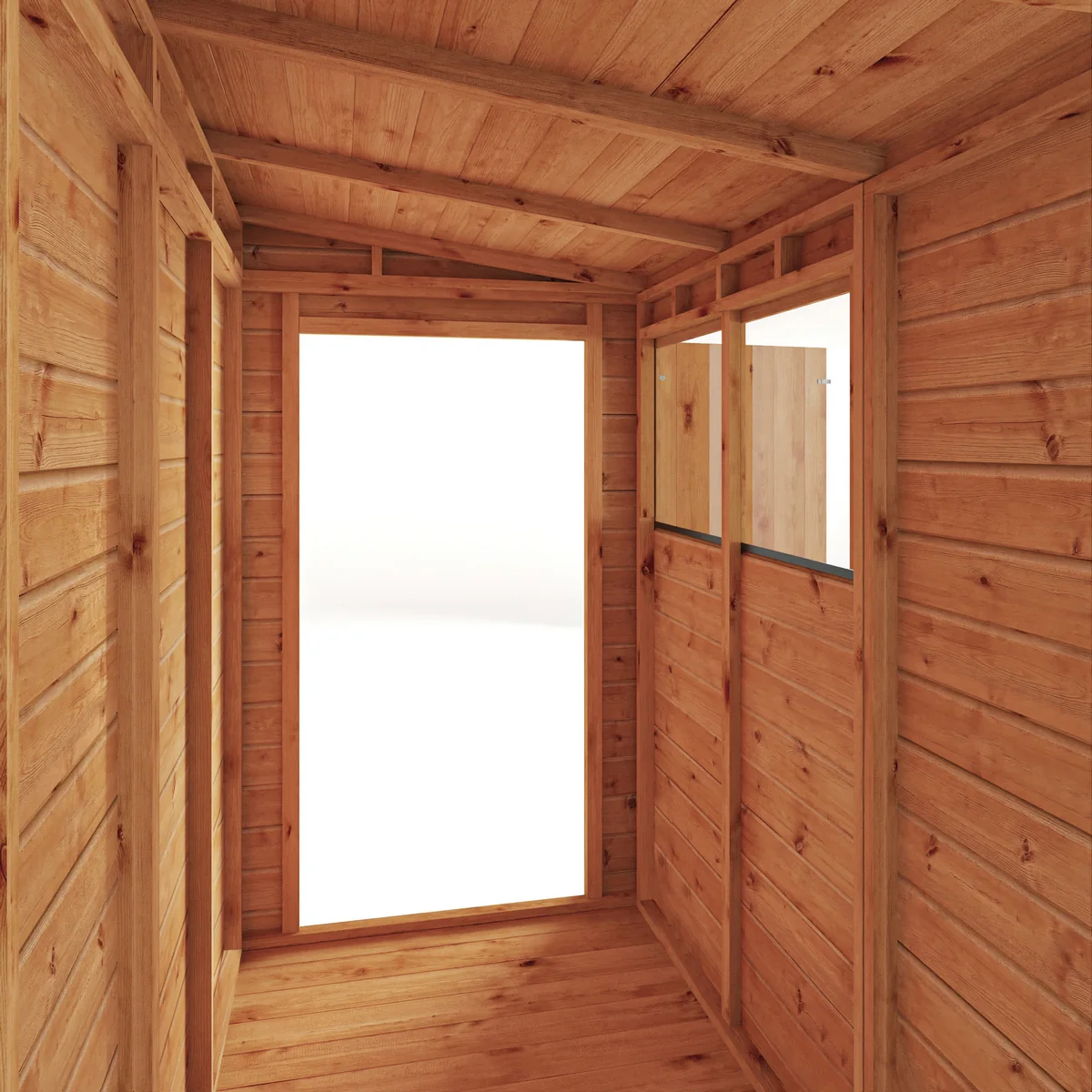 Mercia Woodsman 6' 5" x 4' 2" Pent Shed - Premium Dip Treated Shiplap - Glass Windows - Image 6