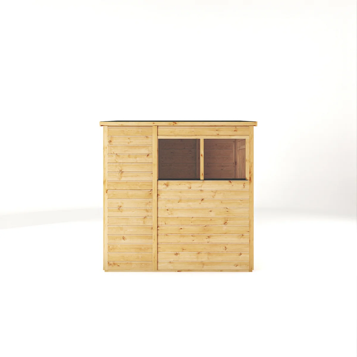 Mercia Woodsman 6' 5" x 4' 2" Pent Shed - Premium Dip Treated Shiplap - Glass Windows - Image 8