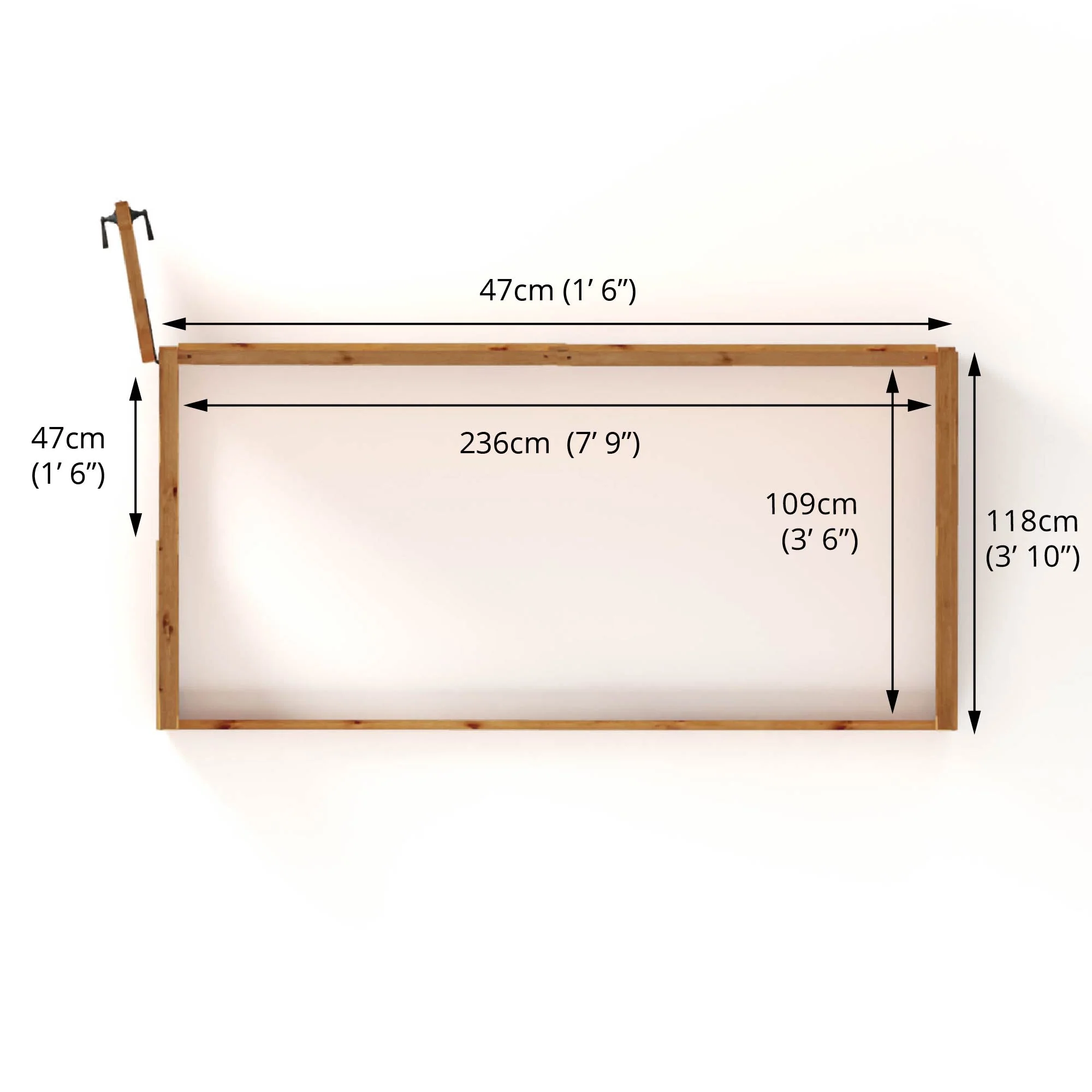 Mercia Woodsman 8' 2" x 3' 11" Pent Lean-to Greenhouse - Premium Dip Treated Shiplap- Glass Windows - Image 9