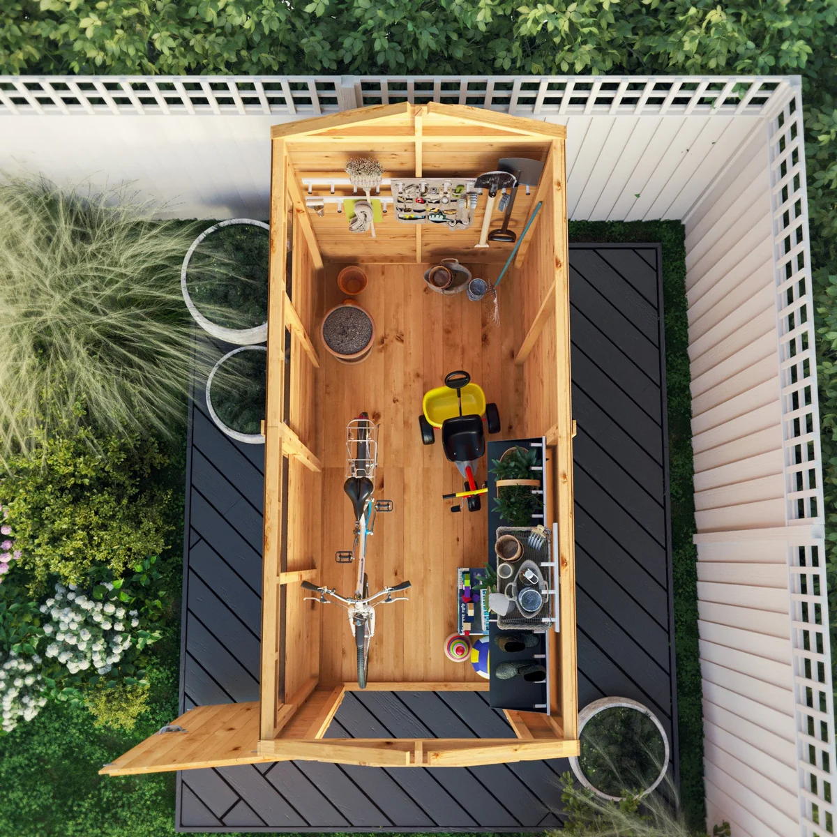 Mercia Woodsman 8' 2" x 4' 3" Apex Shed - Premium Dip Treated Shiplap - Styrene Windows - Image 3