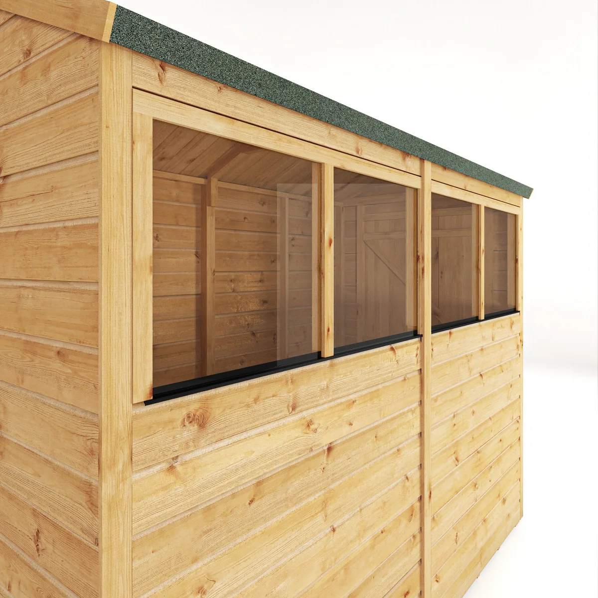 Mercia Woodsman 8' 2" x 4' 3" Apex Shed - Premium Dip Treated Shiplap - Styrene Windows - Image 4