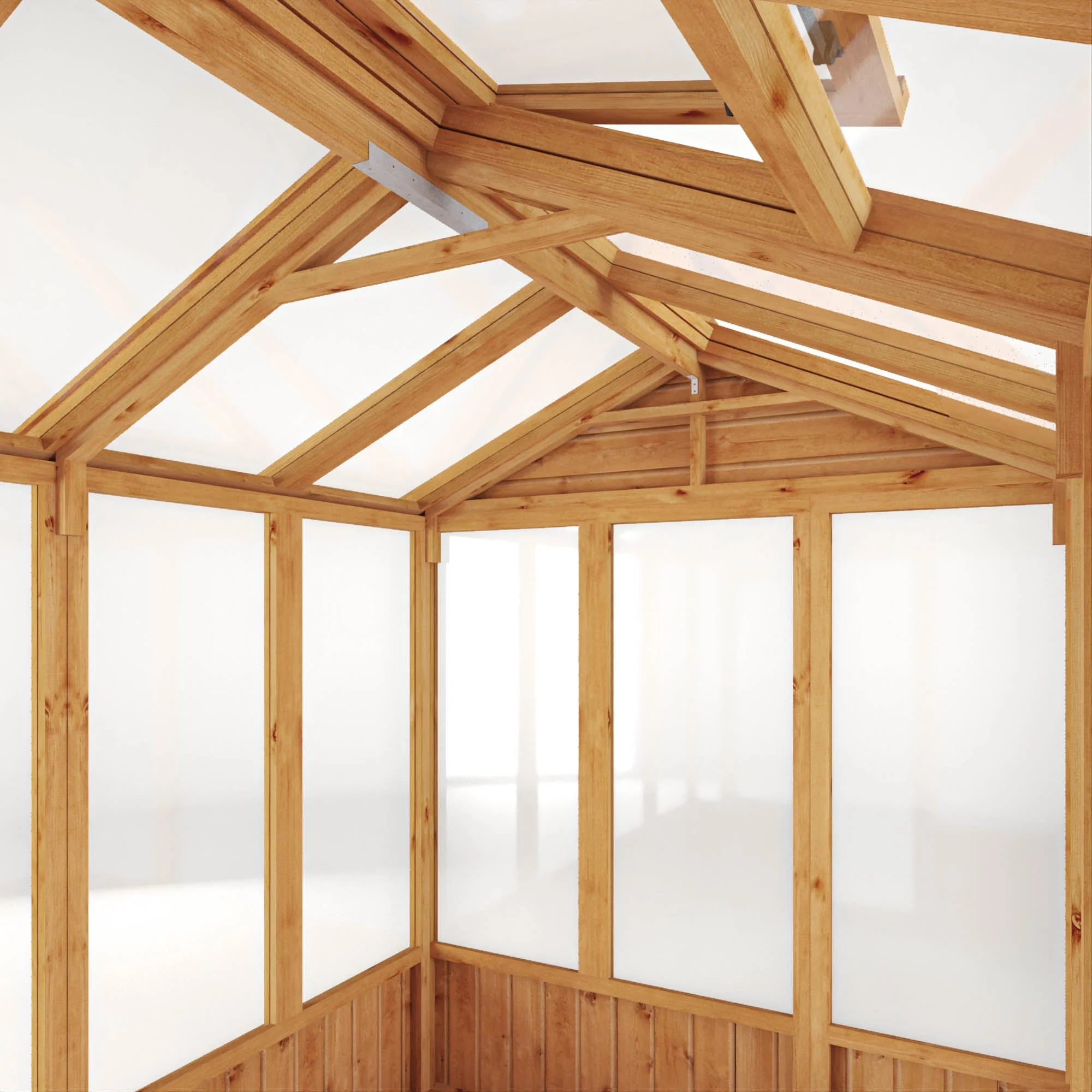 Mercia Woodsman 8' 2" x 6' 1" Apex Greenhouse - Premium Dip Treated Shiplap- Glass Windows - Image 4
