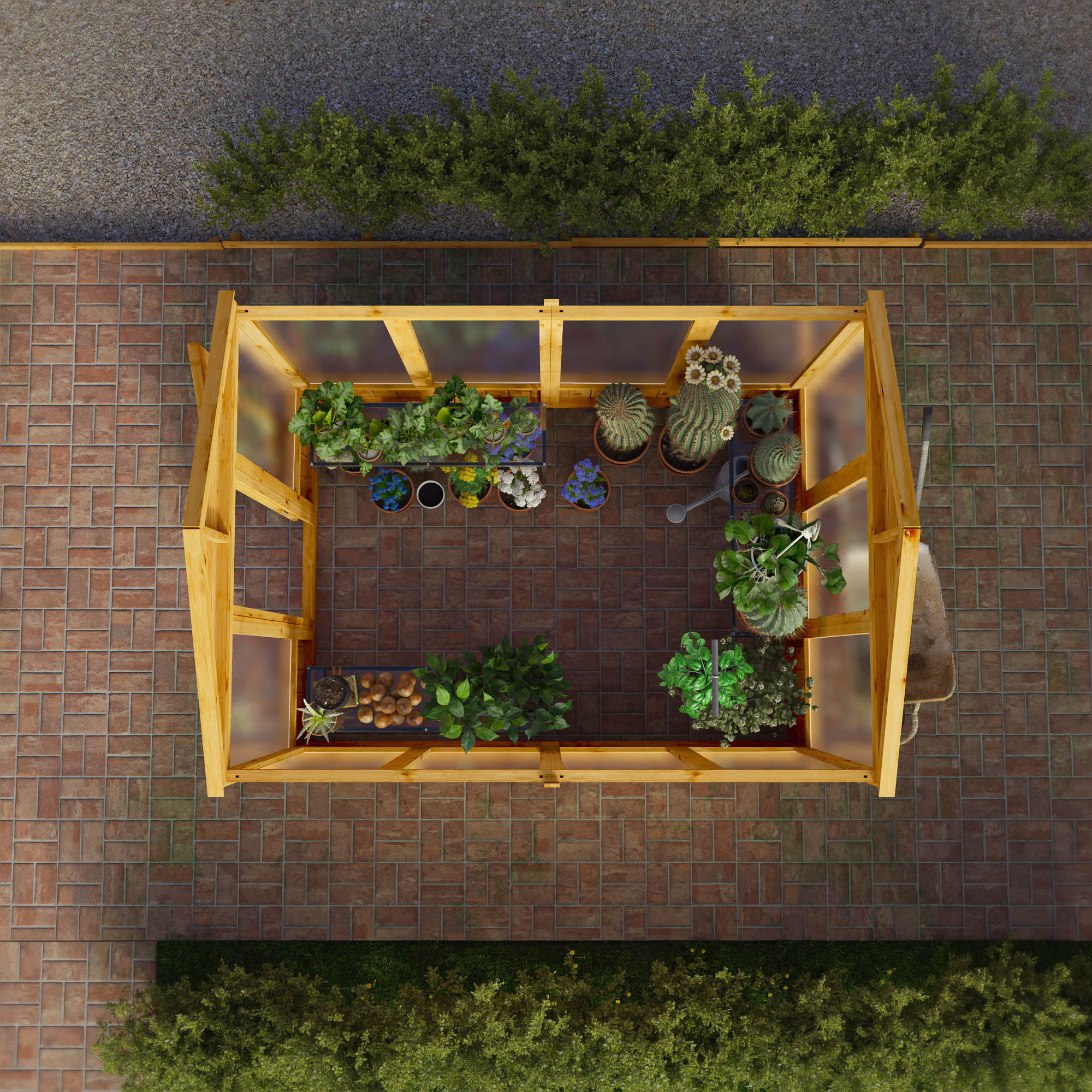 Mercia Woodsman 8' 2" x 6' 1" Apex Greenhouse - Premium Dip Treated Shiplap- Polycarbonate Windows - Image 3