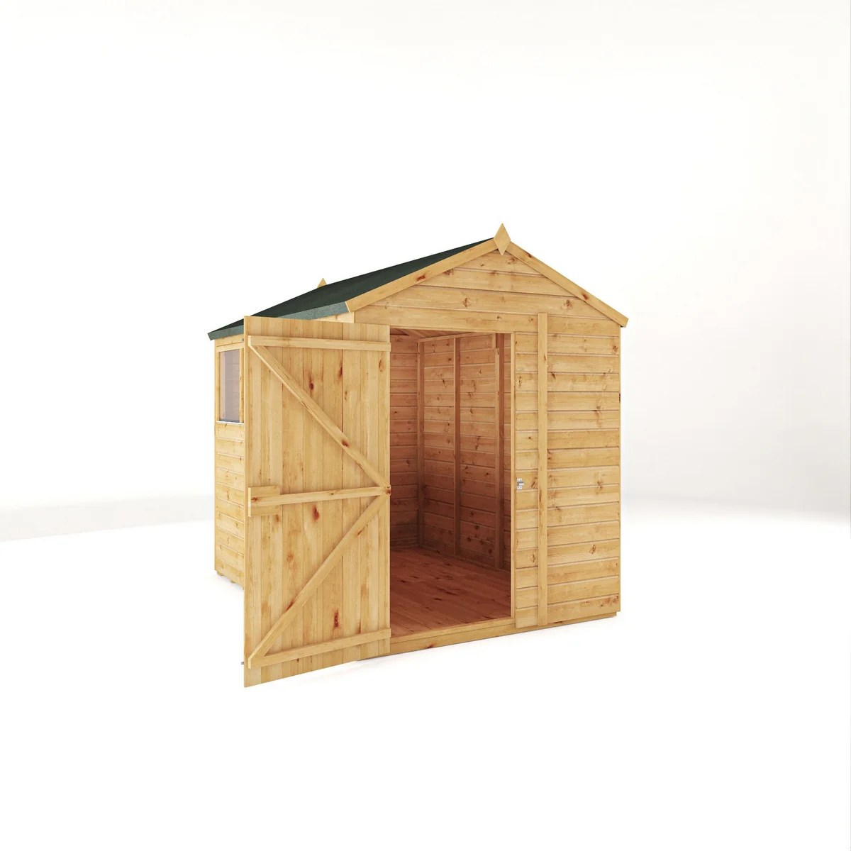 Mercia Woodsman 8' 2" x 6' 2" Apex Shed - Premium Dip Treated Shiplap - Styrene Windows - Image 10