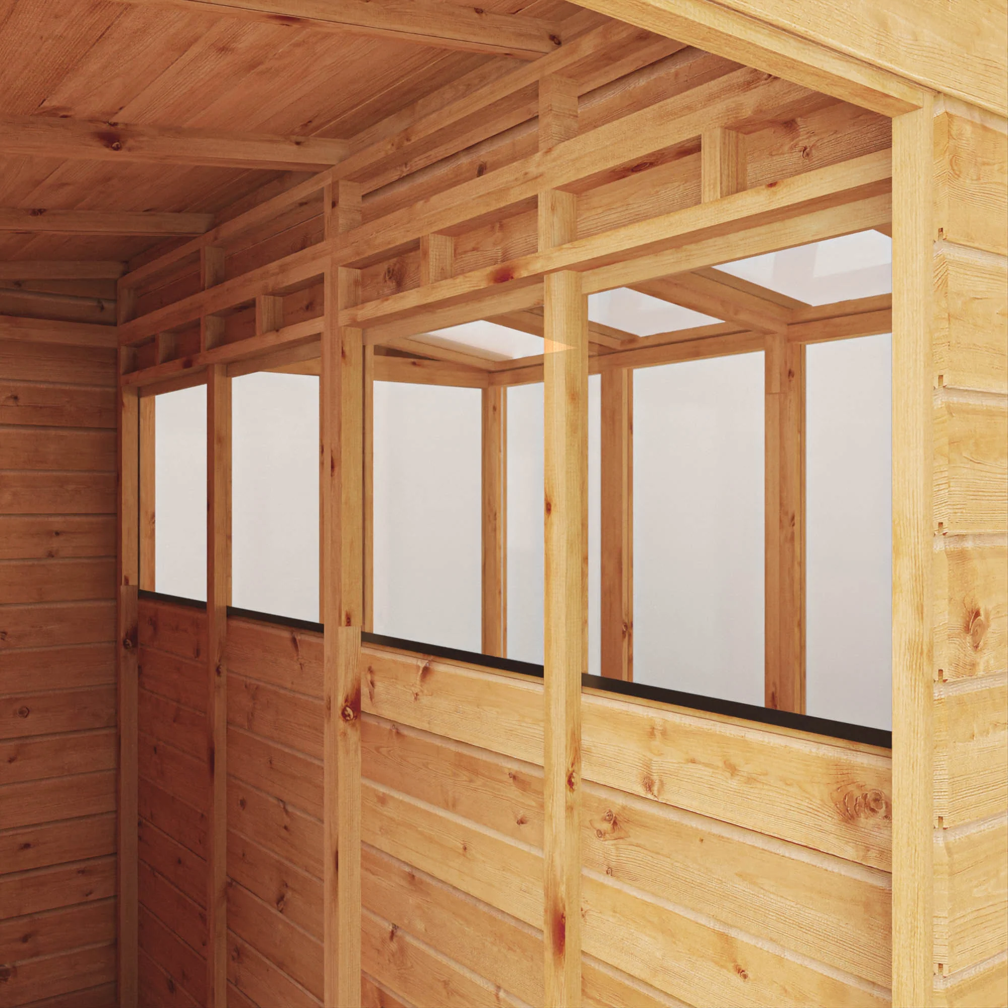 Mercia Woodsman 8' 4" x 8' Apex Combi Greenhouse Shed - Premium Dip Treated Shiplap- Glass Windows - Image 4