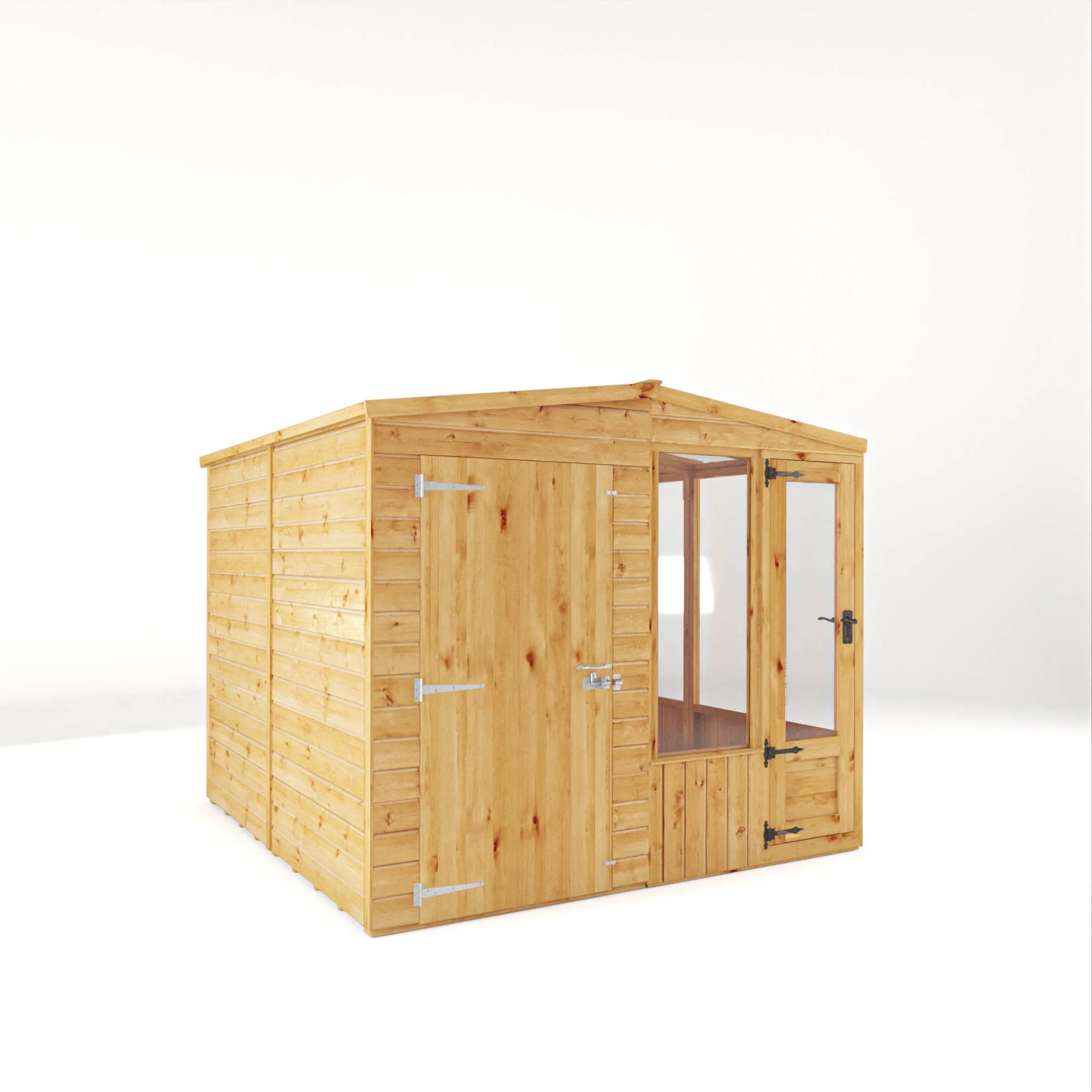 Mercia Woodsman 8' 4" x 8' Apex Combi Greenhouse Shed - Premium Dip Treated Shiplap- Styrene Windows - Image 6
