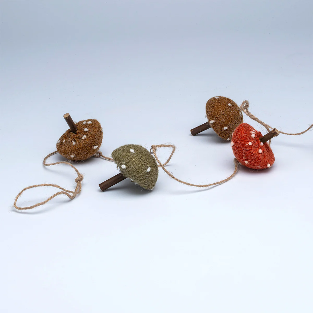 Toadstool Garland Halloween Decoration Brown & Green with Polka dots Pattern - 150cm by Hamilton McBride