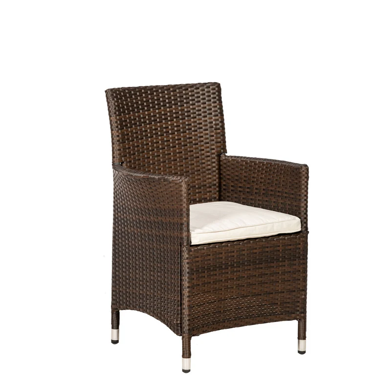 Nevada Rattan Garden Bistro Set by Royalcraft - 2 Seats Ivory Cushions - Image 3