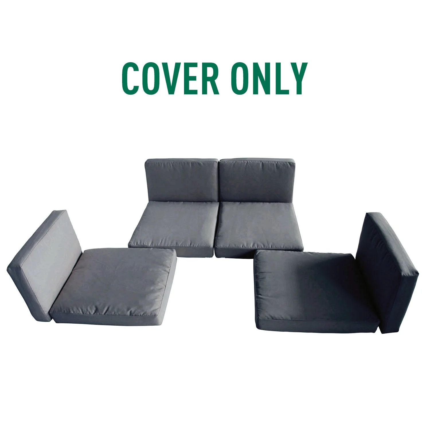 Outsunny Replacement Cushion Cover Garden Rattan Patio Furniture Seat Cover Polyester Outdoor Deep Grey- No Cushion Included - Image 5