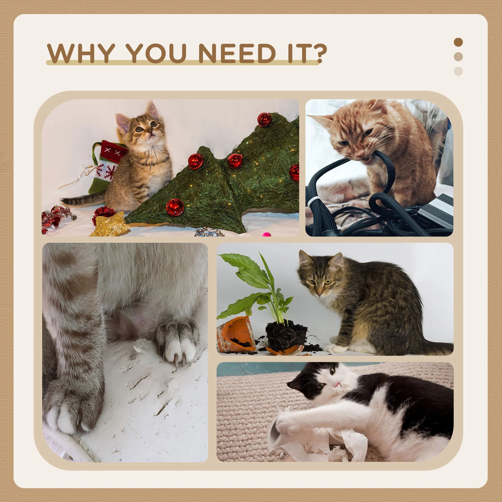 PawHut 2 in 1 Cat Scratching Post with Bed - Image 7