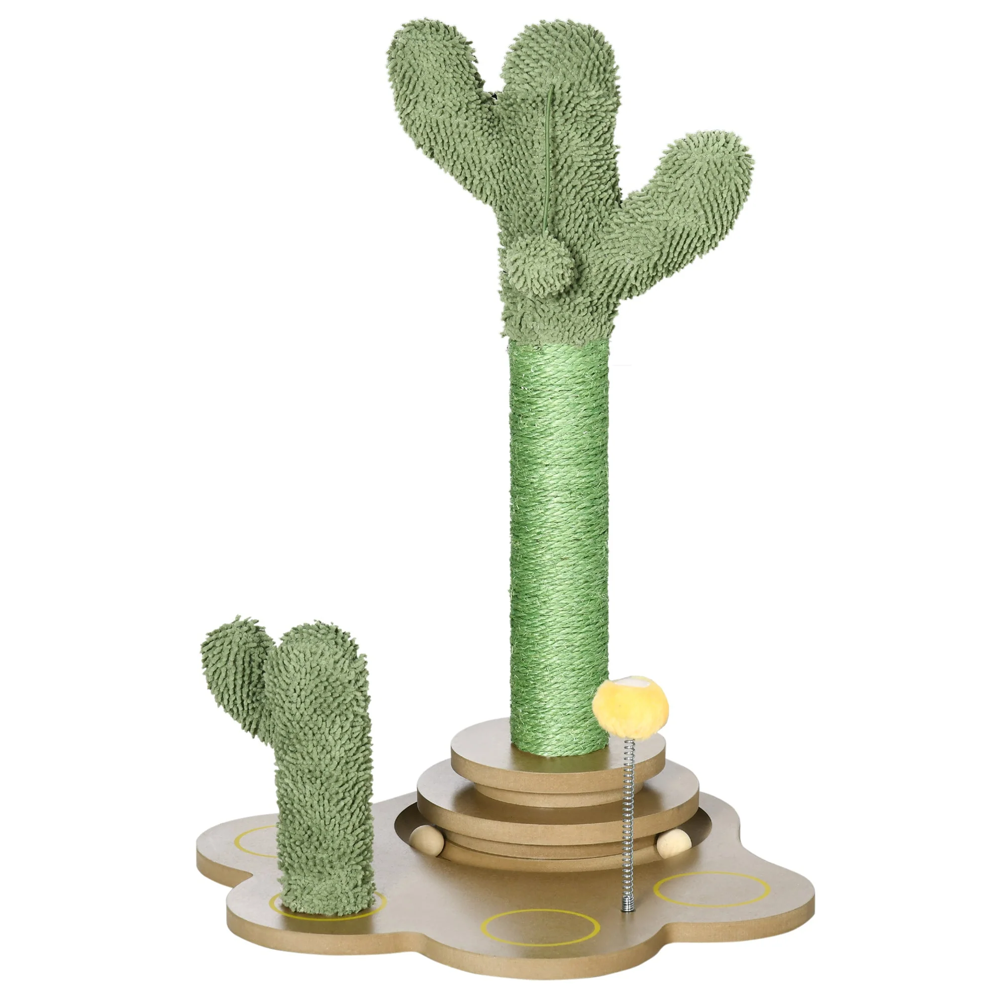 PawHut 60cm Chenille Cat Tree - Image 2