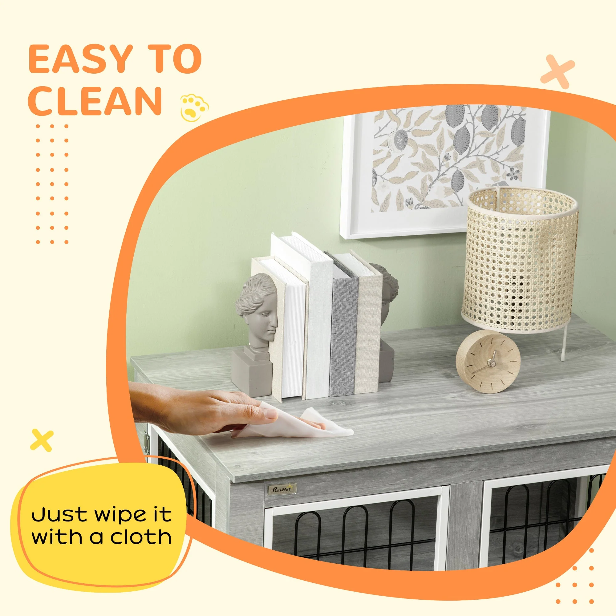 PawHut Dog Crate Furniture Side End Table with Soft Washable Cushion - Image 8
