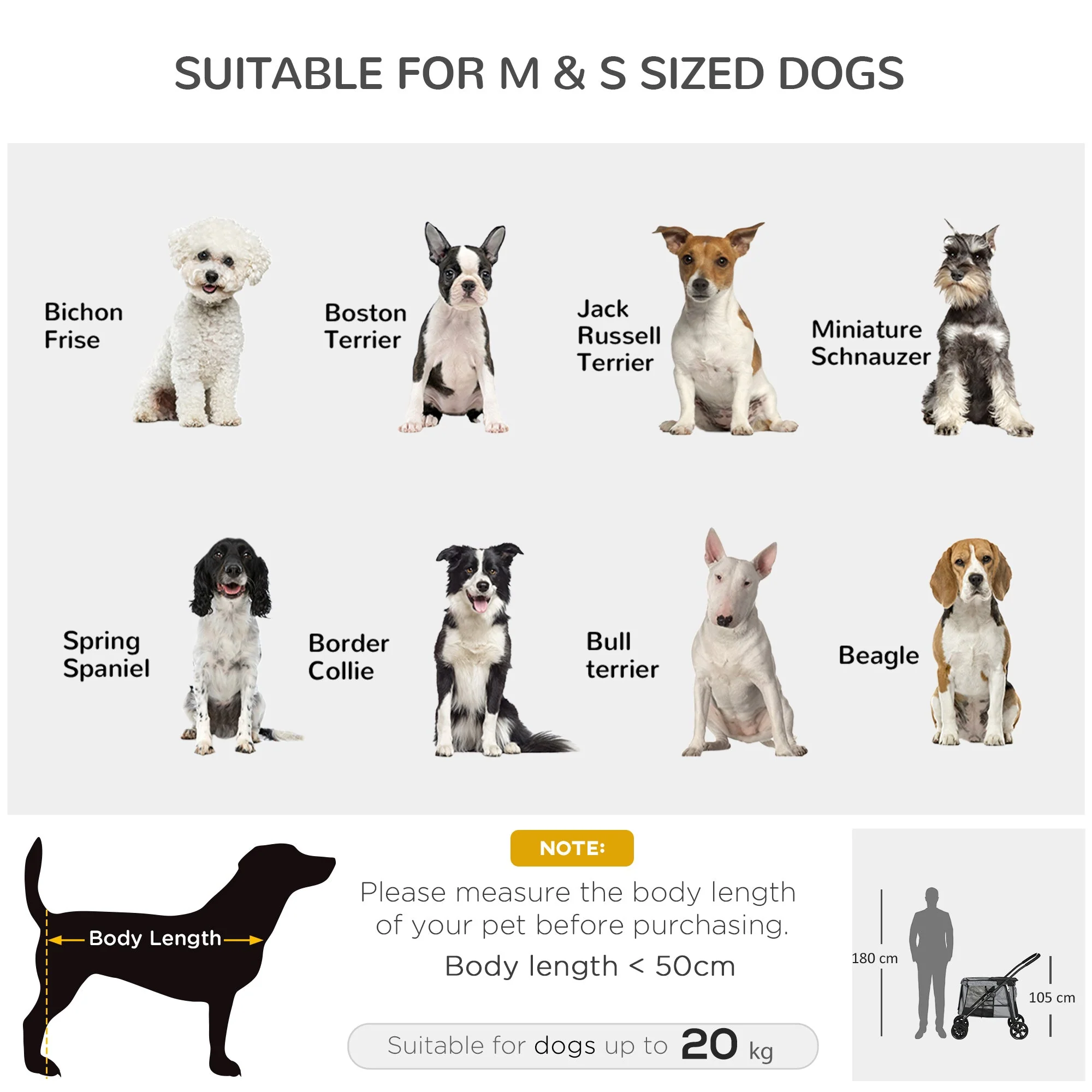 PawHut One-Click Foldable Pet Stroller - Image 3