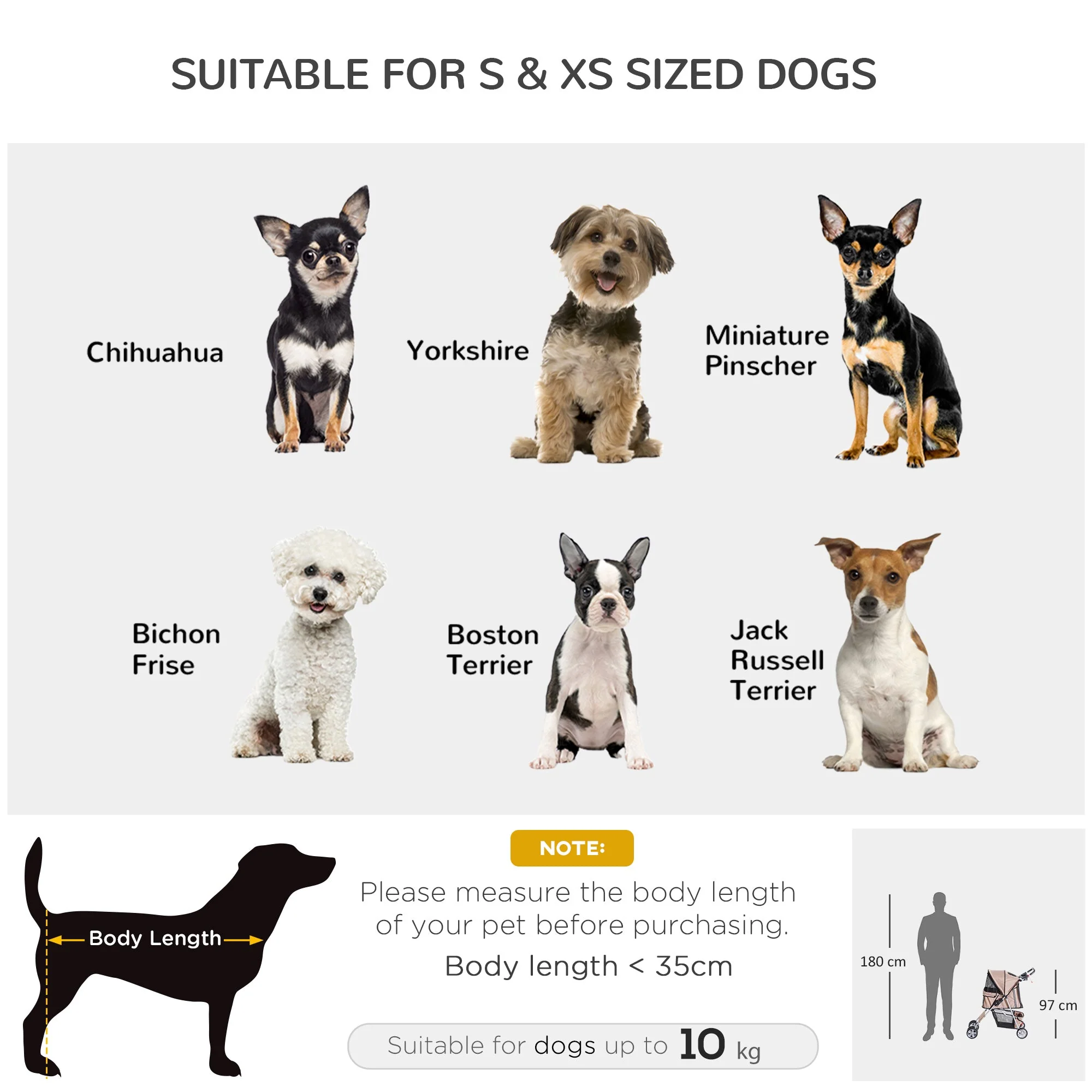 PawHut Oxford Cloth Foldable Dog Stroller Pushchair Pet Trolley w/ Zipper Entry-Brown/Silver - Image 6