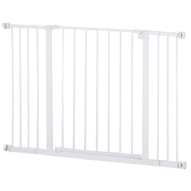 PawHut Pressure Fitted Pet Dog Safety Gate Metal Fence Extending 72-107cm Wide