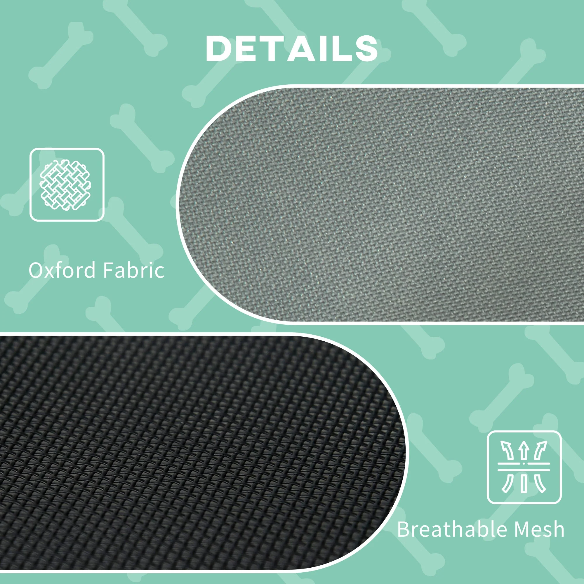 Pawhut Raised Dog Bed Waterproof Elevated Pet Cot With Breathable Mesh Uv Protection Canopy Grey - Image 4