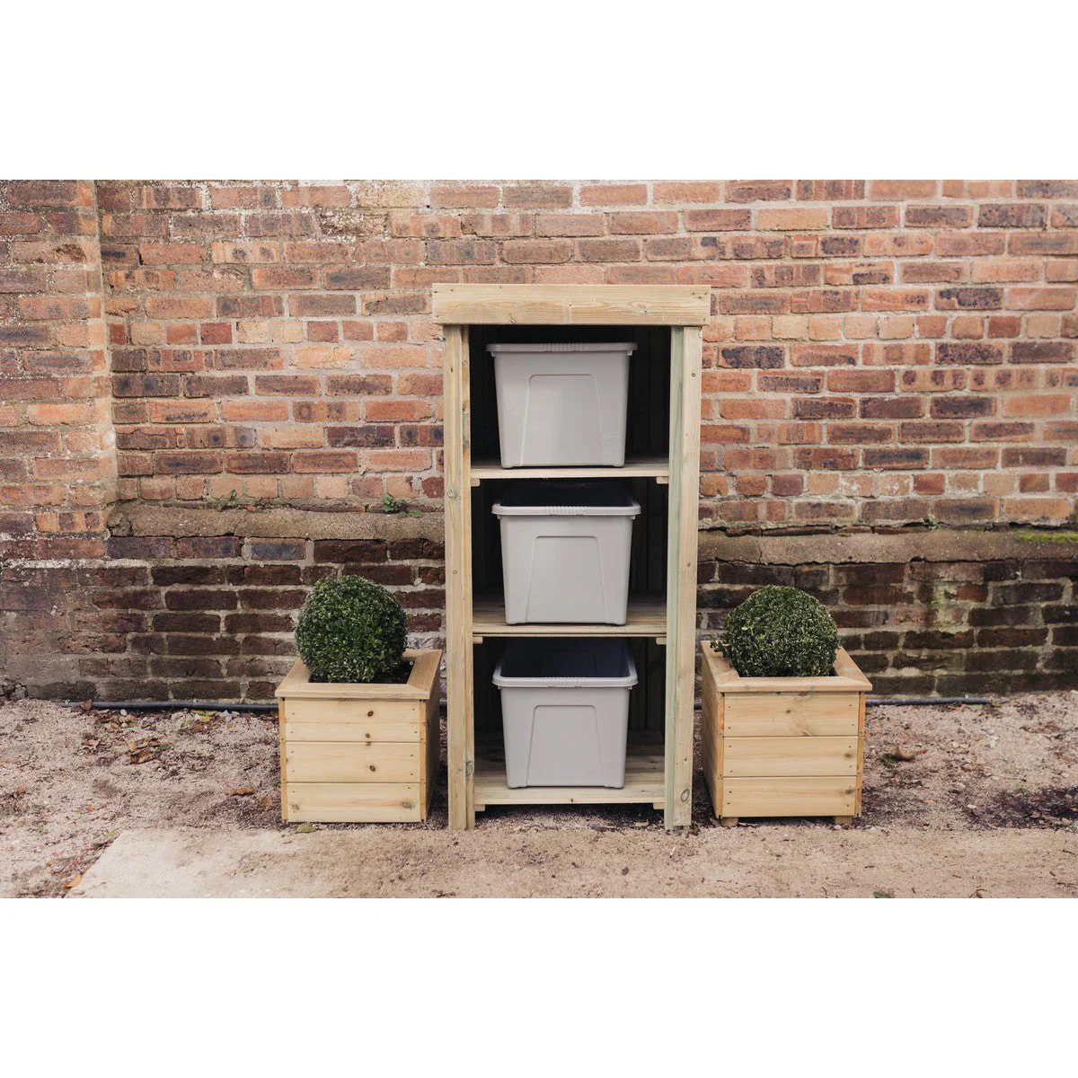 Recycle Garden Bin Store 67cm wide x 75cm deep by Churnet Valley - RS01