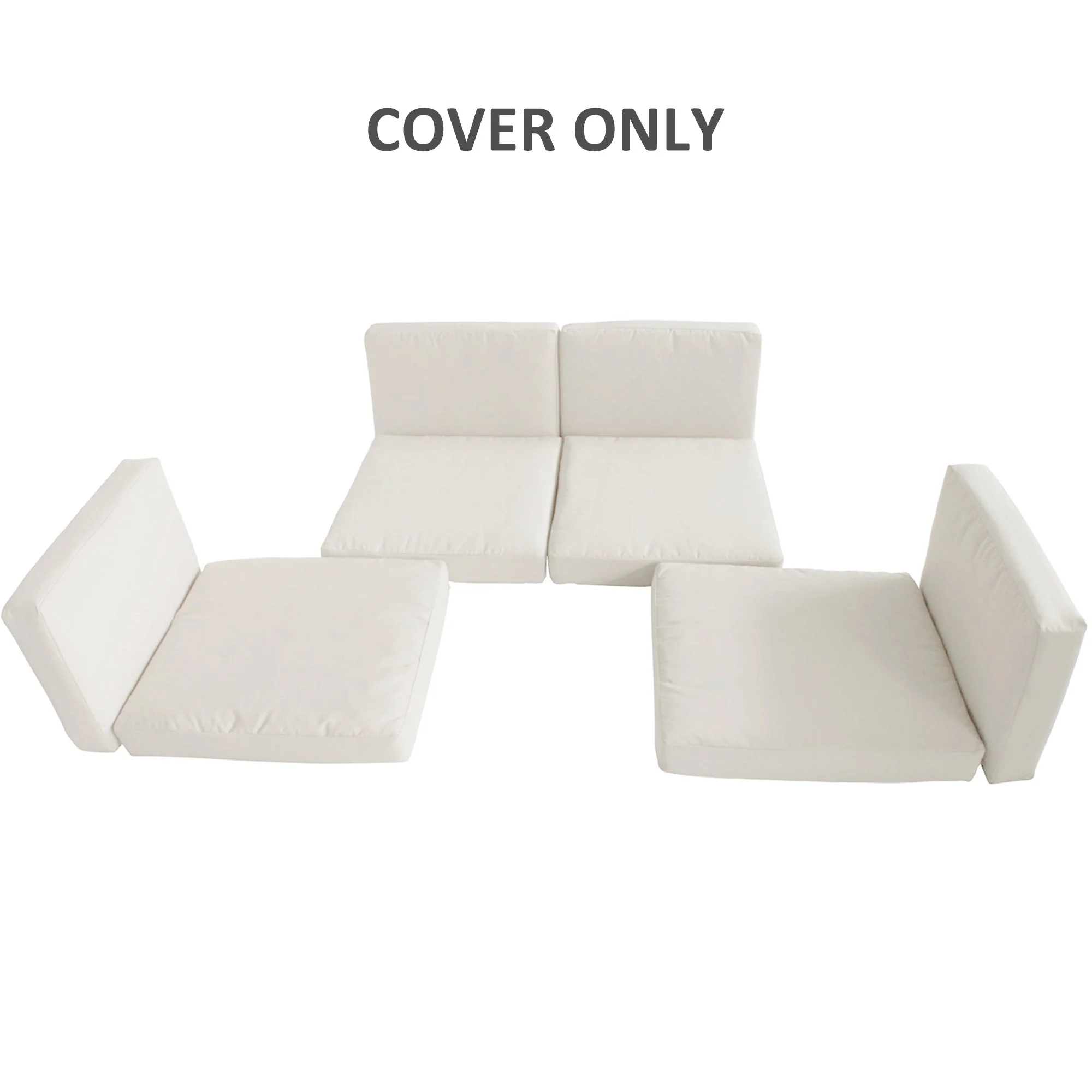 Replacement Cushion Cover Garden Rattan Patio Furniture Seat Cover Polyester Outdoor Cream White- No Cushion Included - Image 2