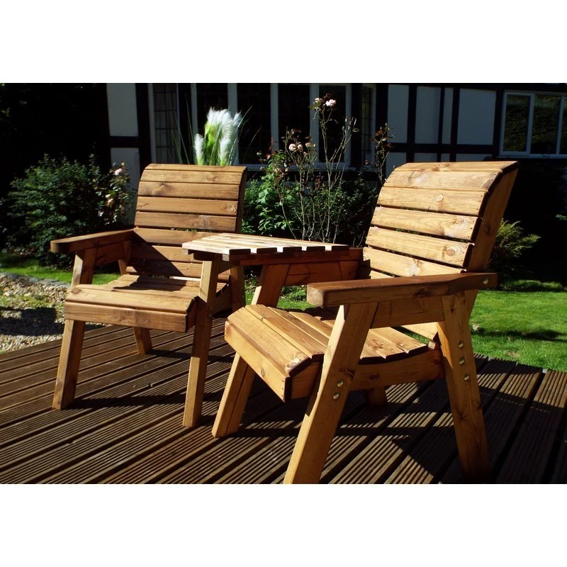 Scandinavian Redwood Garden Loveseat by Croft - 2 Seats - Image 3