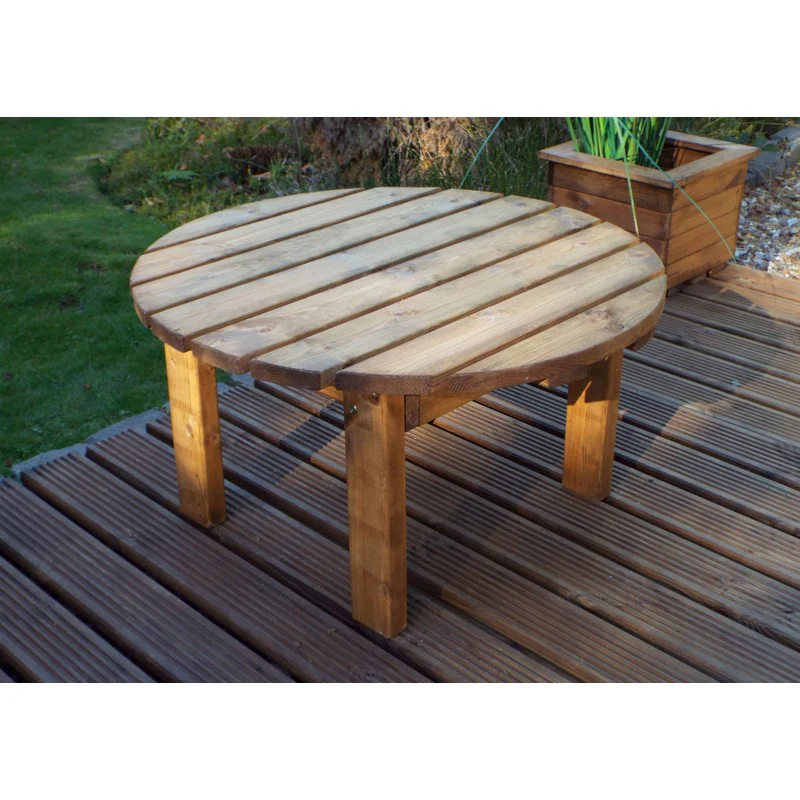 Scandinavian Redwood Garden Patio Dining Set by Charles Taylor - 4 Seats Burgundy Cushions - Image 2