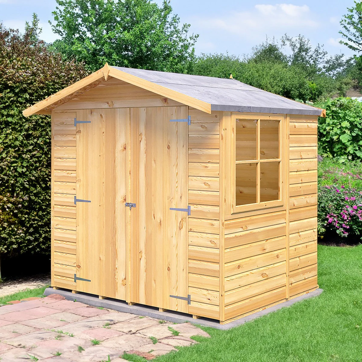 Shire Alderney 4' 10" x 6' 8" Apex Shed - Premium Dip Treated Tongue & Groove