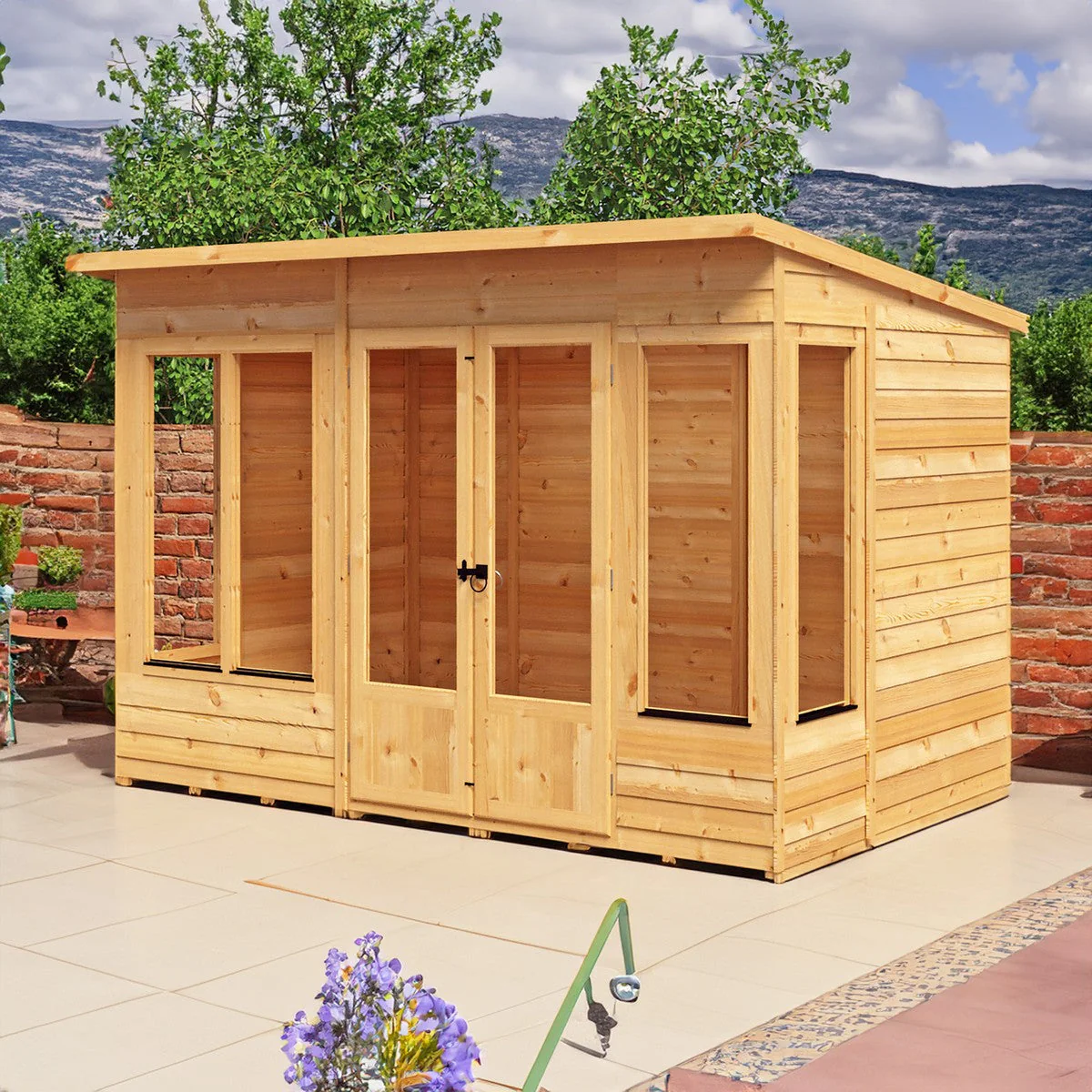 Shire Alora 5' 9" x 9' 9" Pent Summerhouse - Premium Dip Treated Overlap