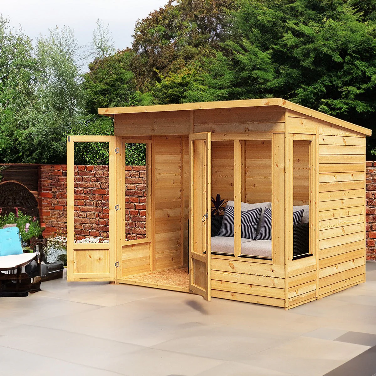 Shire Alora 5' 9" x 7' 10" Pent Summerhouse - Premium Dip Treated Overlap
