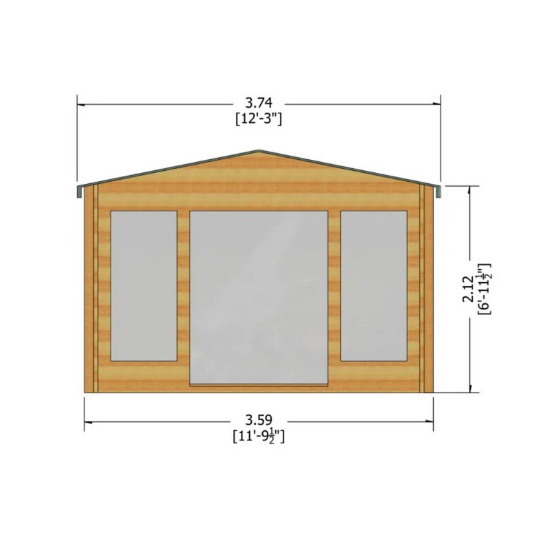 Shire Argyll 11' 9" x 15' 8" Apex Log Cabin - Premium 44mm Cladding Tongue & Groove - Image 7