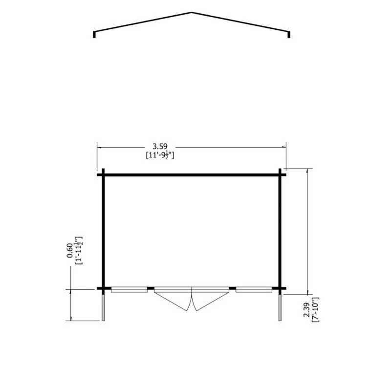 Shire Argyll 11' 9" x 7' 10" Apex Log Cabin - Premium 44mm Cladding Tongue & Groove - Image 8