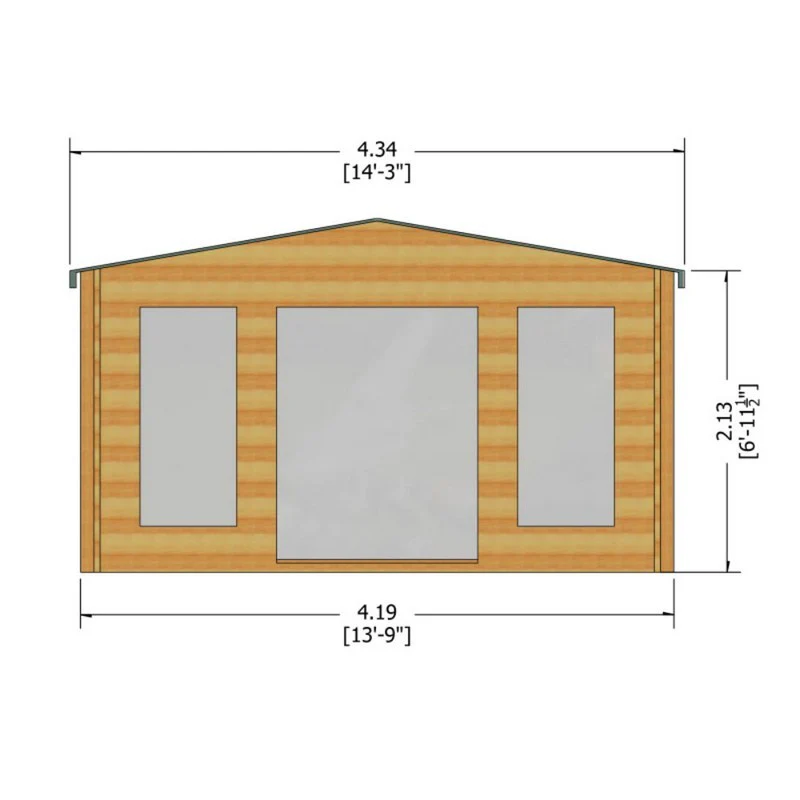 Shire Argyll 13' 8" x 11' 9" Apex Log Cabin - Premium 70mm Cladding Tongue & Groove - Image 7