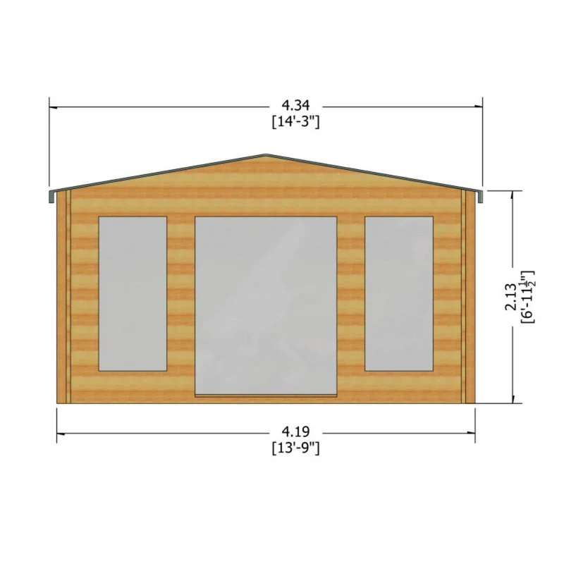 Shire Argyll 13' 8" x 7' 10" Apex Log Cabin - Premium 34mm Cladding Tongue & Groove - Image 7