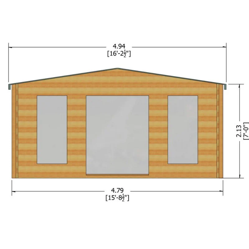 Shire Argyll 15' 6" x 11' 9" Apex Log Cabin - Premium 34mm Cladding Tongue & Groove - Image 7