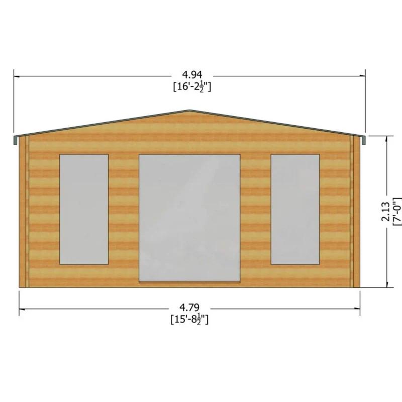 Shire Argyll 15' 8" x 11' 9" Apex Log Cabin - Premium 28mm Cladding Tongue & Groove - Image 7