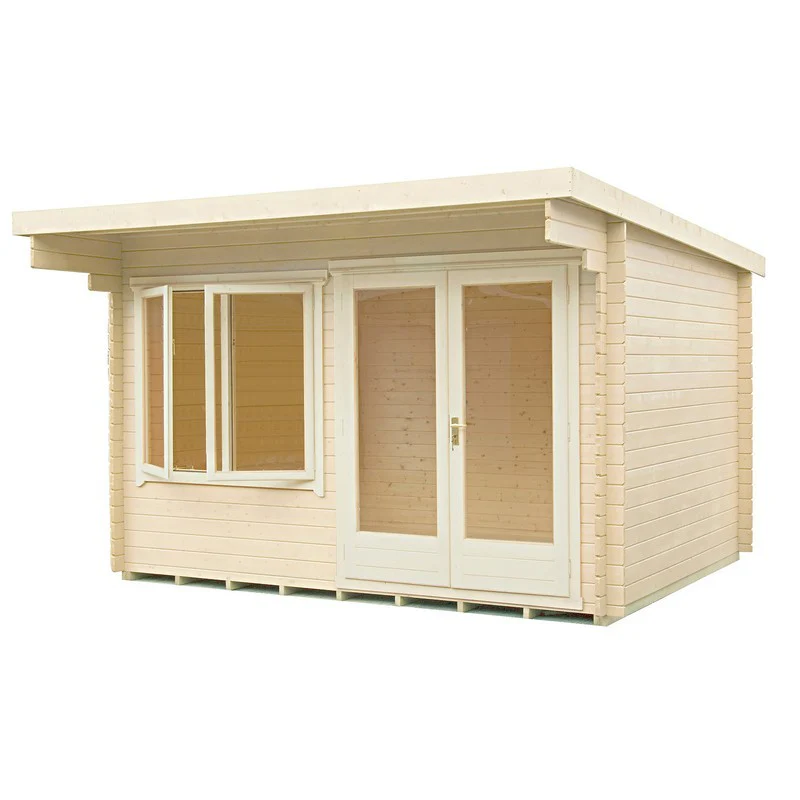 Shire Belgravia 11' 9" x 11' 9" Pent Log Cabin - Premium 28mm Cladding Tongue & Groove - Image 2