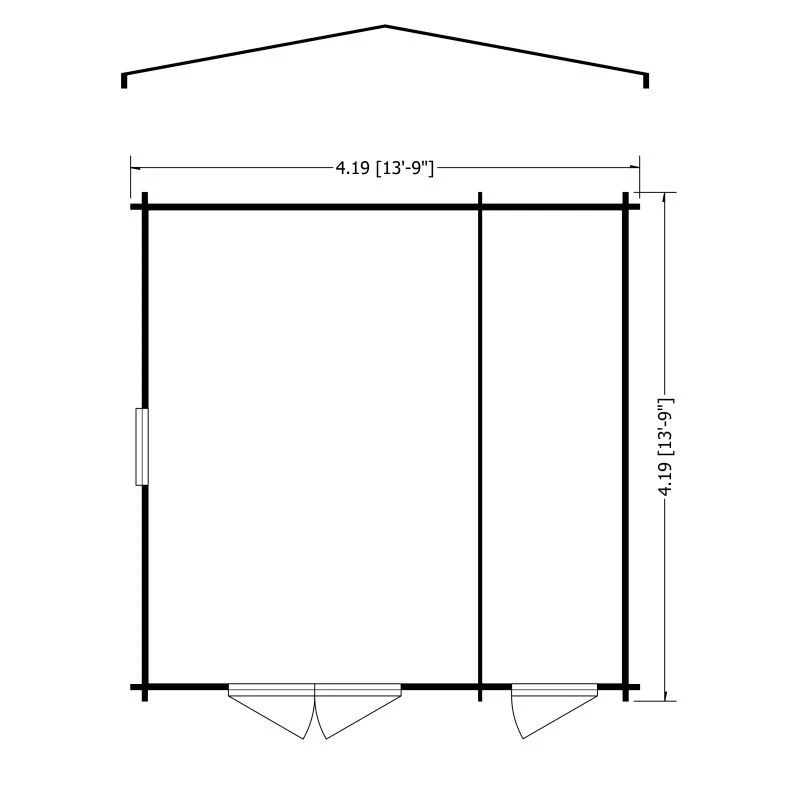 Shire Bourne 13' 8" x 13' 8" Apex Log Cabin - Premium 44mm Cladding Tongue & Groove - Image 2