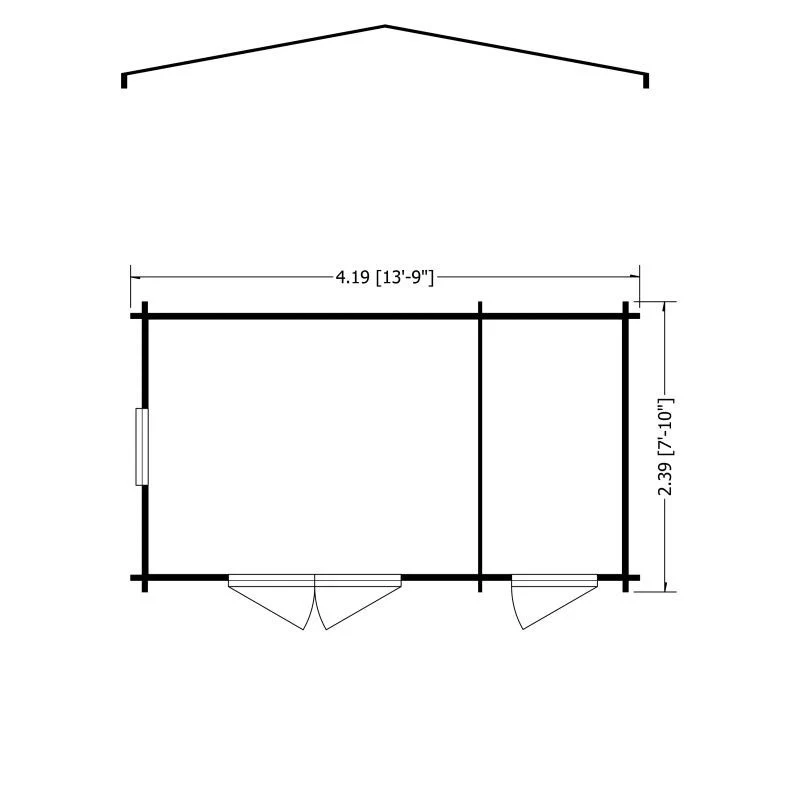 Shire Bourne 13' 8" x 7' 10" Apex Log Cabin - Premium 28mm Cladding Tongue & Groove - Image 2