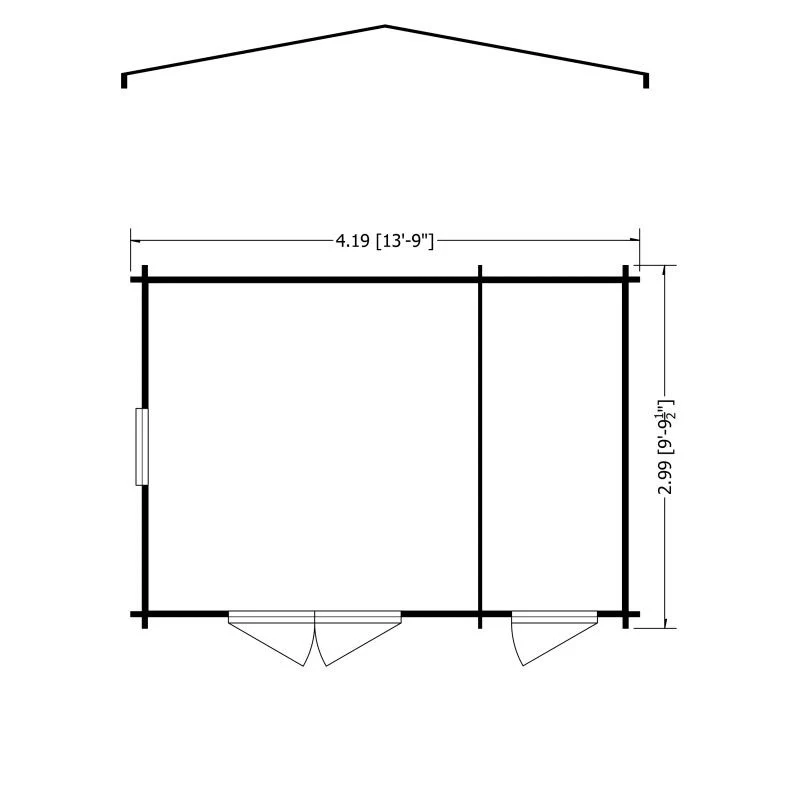 Shire Bourne 13' 8" x 9' 9" Apex Log Cabin - Premium 34mm Cladding Tongue & Groove - Image 2
