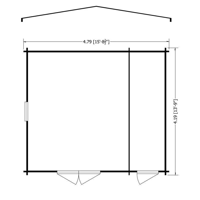 Shire Bourne 15' 6" x 13' 8" Apex Log Cabin - Premium 70mm Cladding Tongue & Groove - Image 2