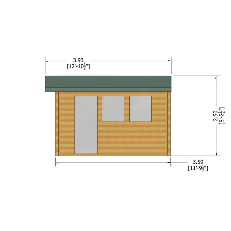 Shire Bradenham 12' 5" x 11' 9" Reverse Apex Garage - Premium 34mm Cladding Tongue & Groove - Image 8