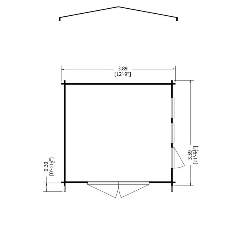 Shire Bradenham 12' 5" x 11' 9" Reverse Apex Garage - Premium 44mm Cladding Tongue & Groove - Image 7