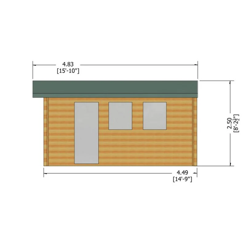 Shire Bradenham 12' 5" x 14' 8" Reverse Apex Garage - Premium 28mm Cladding Tongue & Groove - Image 8